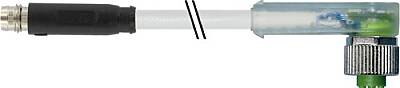 7000-88401-2500200 M8 male 0° snap-in/M12 fem. 90° A-cod.screw-in LED PUR 3x0.25 gy UL/CSA+robot+drag ch. 2m - 1