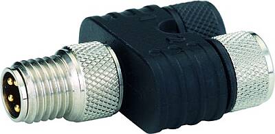 7000-88602-0000000 T-Coupler M8 Nano male / 2x female A-cod. 4-pol. / 2x 3-pol. - 1