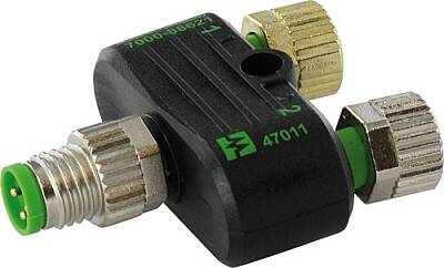 7000-88611-0000000 T-Coupler M8 male / 2x M8 female A-cod. 3-pol. / 2x 3-pol. - 1