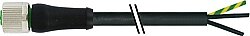 7000-P3021-P170200 M12 Power female 0° K-cod. with cable PUR 3x1.5 bk UL/CSA+drag ch. 2m