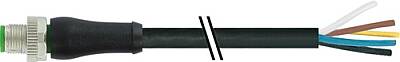 7000-P3201-P050900 M12 Power male 0° K-cod. with cable PUR 5x1.5 bk UL/CSA+drag ch. 9m - 1