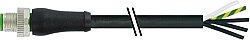 7000-P3201-P150750 M12 Power male 0° K-cod. with cable PUR 5x1.5 bk UL/CSA+drag ch. 7.5m