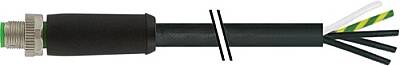 7000-P3201-P350150 M12 Power male 0° K-cod. with cable PUR 5x2.5 bk UL/CSA+drag ch. 1.5m - 1