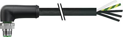 7000-P3211-P350150 M12 Power male 90° K-cod. with cable PUR 5x2.5 bk UL/CSA+drag ch. 1.5m - 1