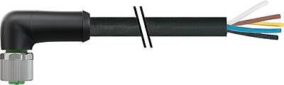 7000-P3231-P050500 M12 Power female 90° K-cod. with cable PUR 5x1.5 bk UL/CSA+drag ch. 5m - 1
