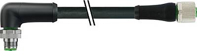 7000-P3261-P150150 M12 Power male 90° / female 0° K-cod. PUR 5x1.5 bk UL/CSA+drag ch. 1.5m - 1