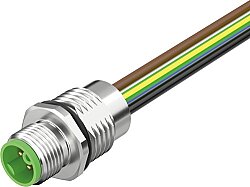 7000-P3281-9880050 M12 Power male recept. K-cod. front PUR-wires 5x1.5 0.5m