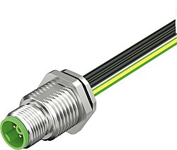 7000-P3285-9950020 M12 Power male recept. K-cod. rear PE-X-wires 5x2.5 UL 0,2m