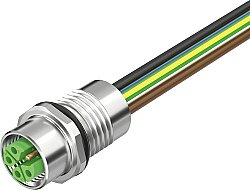 7000-P3291-9880100 M12 Power female recept. K-cod. front PUR-wires 5x1.5 1m