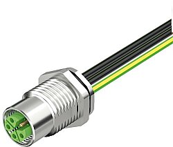 7000-P3295-9950020 M12 Power female recept. K-cod. rear PE-X-wires 5x2.5 UL 0,2m