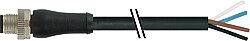7000-P4101-P071500 M12 Power male 0° L-cod. with cable PUR 4x1.5 bk UL/CSA+drag ch. 15m