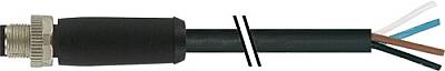 7000-P4101-P370150 M12 Power male 0° L-cod. with cable PUR 4x2.5 bk UL/CSA+drag ch. 1.5m - 1