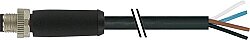 7000-P4101-P372500 M12 Power male 0° L-cod. with cable PUR 4x2.5 bk UL/CSA+drag ch. 25m