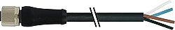 7000-P4121-P071200 M12 Power female 0° L-cod. with cable PUR 4x1.5 bk UL/CSA+drag ch. 12.0m