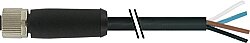 7000-P4121-P370500 M12 Power female 0° L-cod. with cable PUR 4x2.5 bk UL/CSA+drag ch. 5m