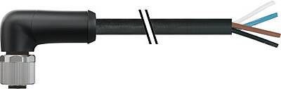 7000-P4131-P070500 M12 Power female 90° L-cod. with cable PUR 4x1.5 bk UL/CSA+drag ch. 5m - 1
