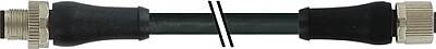 7000-P4141-P070030 M12 Power male 0° / female 0° L-cod. PUR 4x1.5 bk UL/CSA+drag ch. 0.3m - 1
