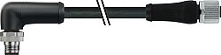 7000-P4161-P070500 M12 Power male 90° / female 0° L-cod. PUR 4x1.5 bk UL/CSA+drag ch. 5m