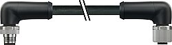 7000-P4171-P070300 M12 Power male 90° / female 90° L-cod. PUR 4x1.5 bk UL/CSA+drag ch. 3m