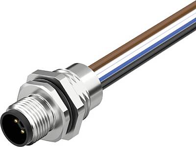 7000-P4182-9440030 M12 Power male recept. L-cod. incl. nut PUR-wires 4x1.5 0.3m - 1