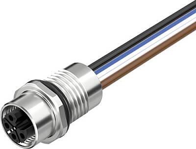7000-P4191-9970050 M12 Power female recept. L-cod. front PE-X-wires 4x2.5 UL 0,5m - 1