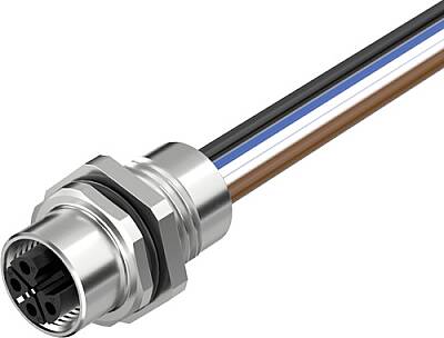 7000-P4192-9440020 M12 Power L-cod. 4pol. female recept. front mount wires PUR 4x1.5 0,2m - 1