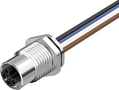 7000-P4195-9440100 M12 Power L-cod. 4pol. female recept. rear mount wires PUR 4x1.5 1m - 1