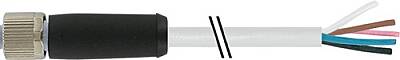 7000-P4221-P390100 M12 Power female 0° L-cod. with cable PUR 5x2.5 gy UL/CSA+drag ch. 1m - 1