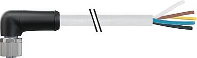7000-P4231-9660300 M12 Power female 90° L-cod. with cable PUR 5x1.5 gy 3m - 1