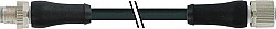 7000-P4241-P040450 M12 Power male 0° / female 0° L-cod. PUR 5x1.5 bk UL/CSA+drag ch. 4.5m