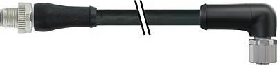 7000-P4251-P040750 M12 Power male 0° / female 90° L-cod. PUR 5x1.5 bk UL/CSA+drag ch. 7.5m - 1
