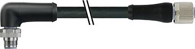 7000-P4261-P040200 M12 Power male 90° / female 0° L-cod. PUR 5x1.5 bk UL/CSA+drag ch. 2m - 1