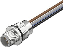 7000-P4281-9290050 M12 Power male recept. L-cod. front PE-X-wires 5x2.5 UL 0,5m