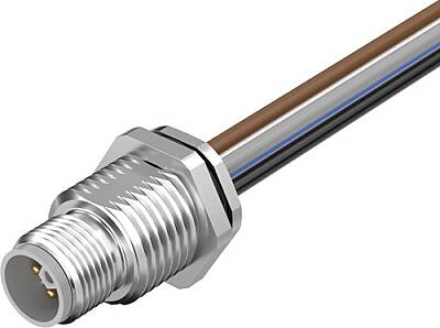 7000-P4285-9290020 M12 Power male recept. L-cod. rear PE-X-wires 5x2.5 UL 0.2m - 1
