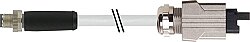 7000-P4451-P390080 M12 Power L-coded male 0° / Push Pull Power 0° PUR 5x2.5 gy UL/CSA+drag chain 0,8m