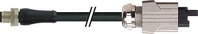 7000-P4454-P070060 M12 Power male 0° L-cod./ Push Pull Power AIDA PUR 4x1.5 bk UL/CSA+drag ch. 0.6m - 1