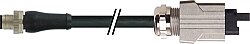 7000-P4454-P070100 M12 Power male 0° L-cod./ Push Pull Power AIDA PUR 4x1.5 bk UL/CSA+drag ch. 1m