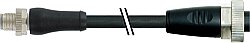 7000-P4501-P040030 M12 Power male 0° L-cod. / 7/8'' female 0° PUR 5x1.5 bk UL/CSA+drag ch. 0.3m