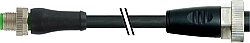 7000-P4504-P070060 M12 Power male 0° L-cod. / 7/8'' female 0° PUR 4x1.5 bk UL/CSA+drag ch. 0.6m