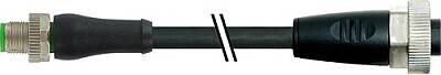 7000-P4504-P370150 M12 Power male 0° L-cod. / 7/8'' female 0° PUR 4x2.5 bk UL/CSA+drag ch. 1.5m - 1
