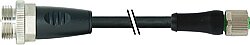 7000-P4554-P070030 M12 Power L-coded female 0° / 7/8" male 0° PUR 4x1.5 bk UL/CSA+drag ch. 0.3m