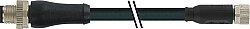 7000-P4808-6340300 M12 Power male 0° L-cod./ M8 female 0° A-cod. PUR 4x0.34 bk UL/CSA+drag ch. 3m