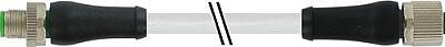 7000-P4841-4140300 M12 male 0° A-cod. / M12 Power L-cod. female 0° PUR 2x0.5 gy UL/CSA+drag ch. 3m - 1