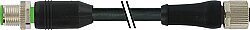 7000-P4847-5690030 M12 Power L-cod. female 0° / M12 A-cod. male 0° PUR 4x0.75 bk UL/CSA+drag ch. 0.3m