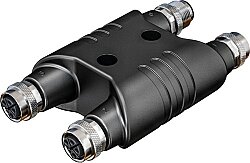 7000-P4902-0000000 H-Coupler M12 Power male L-cod. / 3x female L-cod. 5-pol.