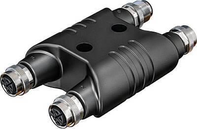 7000-P4902-0000000 H-Coupler M12 Power male L-cod. / 3x female L-cod. 5-pol. - 1