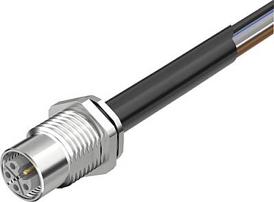 7000-P4997-P340200 M12 Power female recept. L-cod. rear PUR 5x2.5 bk UL/CSA+drag ch. 2m - 1
