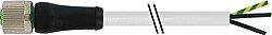 7000-P6021-5900500 M12 Power female 0° S-cod. with cable PVC 3x1.5 gy 5m
