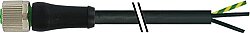 7000-P6021-P170150 M12 Power female 0° S-cod. with cable PUR 3x1.5 bk UL/CSA+drag ch. 1.5m