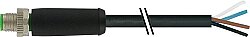 7000-P6201-P361000 M12 Power male 0° S-cod. with cable PUR 4x2.5 bk UL/CSA+drag ch. 10m